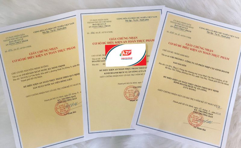 giấy chứng nhận cơ sở đủ điều kiện an toàn thực phẩm bánh trung thu