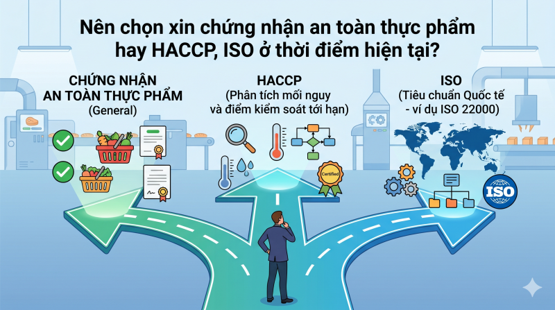 Nên chọn xin chứng nhận an toàn thực phẩm hay HACCP, ISO ở thời điểm hiện tại?